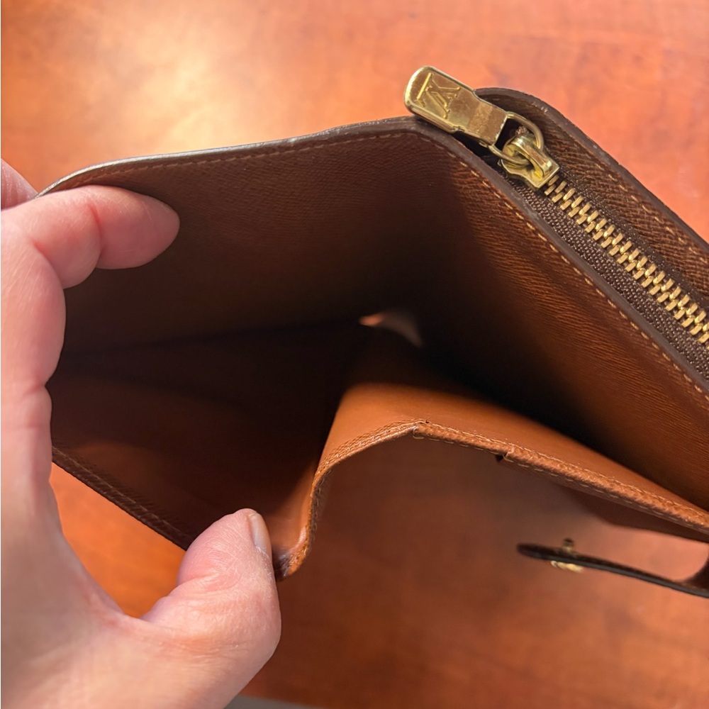 Louis Vuitton Brown Wallet with Gold Zipper